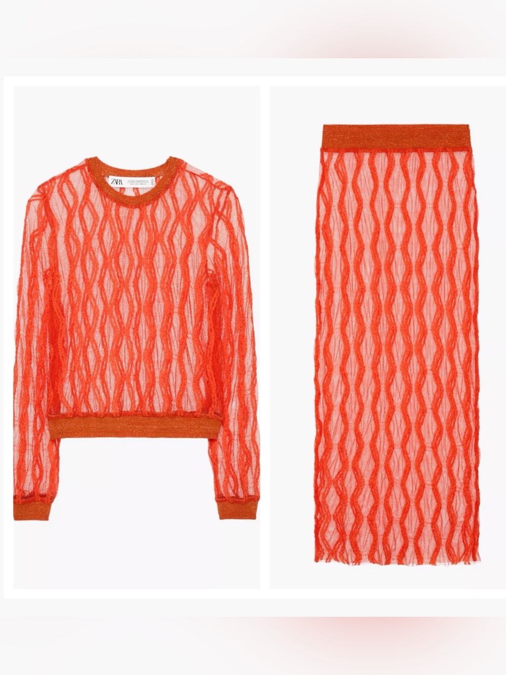 Zara Tangerine Knit Matching Set